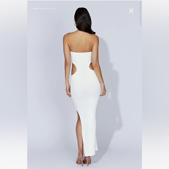 NWT! Meshki Kori Knit Bandeau Maxi Dress White - Picture 2 of 2